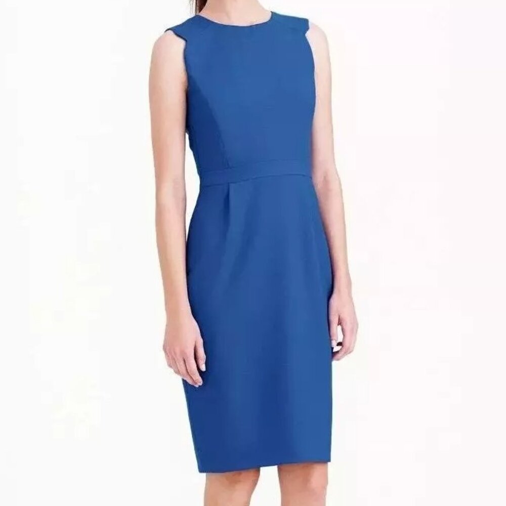 J.Crew Blue Shift Sheath Sleeveless Dress Business Office Attire 0